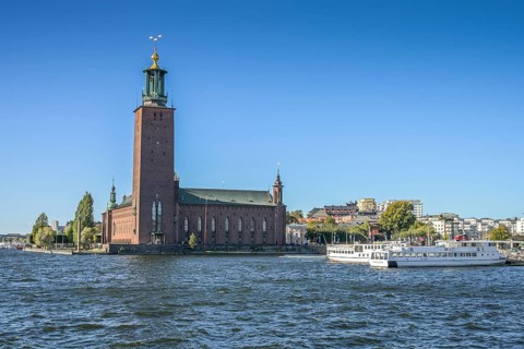 Stockholms Stadshus City Hall, Riddarfjärden, Stockholm, Sweden, Europe