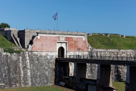 Old Venetian Fortress, Bridge and Gate, Corfu Town, Kerkira or Kerkyra, Corfu Island, Ionian