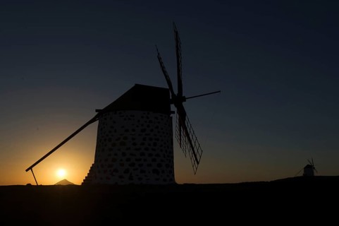 Fuerteventura, Canary Islands, Windmill in Villaverde, Spain, Europe