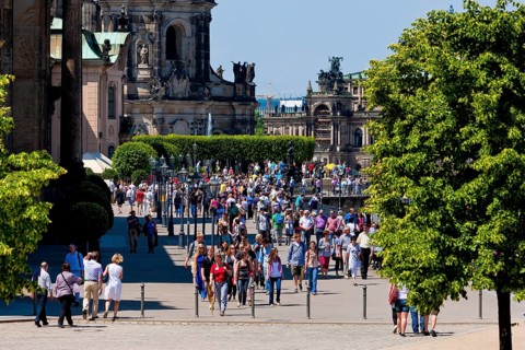 The Brühlsche Terrasse is an architectural ensemble and a tourist attraction in Dresden. The