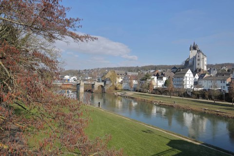 Diez on the Lahn with Count's Castle as landmark, Diez, Hesse, Germany, Europe
