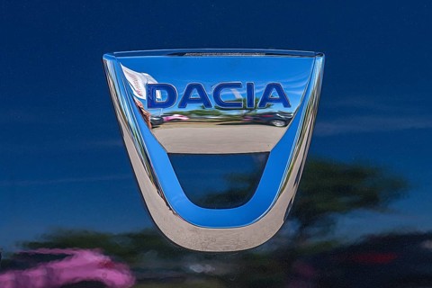 Logo of the car brand Dacia, car manufacturer Renault, Bavaria, Germany, Europe
