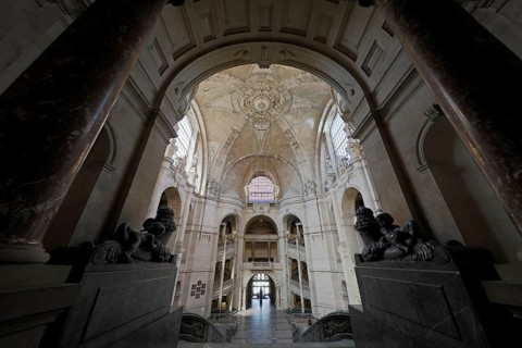 Neues Rathaus, interior view, Wilhelminian palace-like magnificent building in eclectic style,