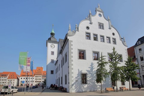 Town Hall built 1410 at Obermarkt, Freiberg, Saxony, Germany, Europe