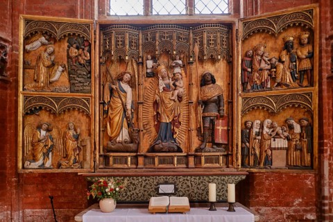 So-called Krämeraltar, a late Gothic carved altar of the Krämergilde, originally placed in the