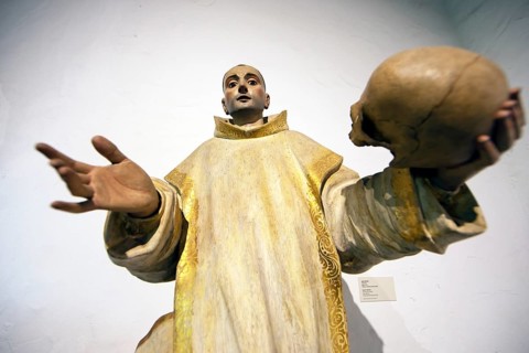 Saint Bruno, wooden sculpture, museum in Santa Ana Cathedral, Las Palmas, Las Palmas Province, Gran