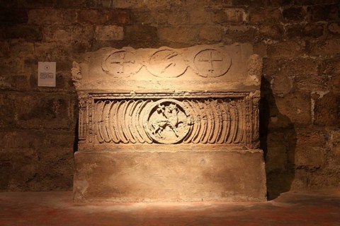 City of Palermo, the Cathedral Maria Santissima Assunta, sarcophagus in the crypt, tomb of