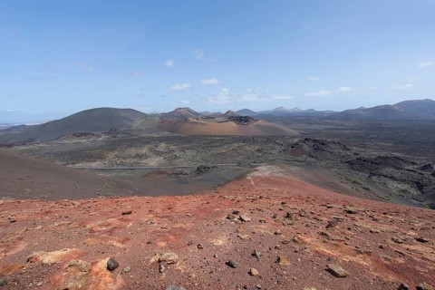 Volcanic landscape in Timanfaya National Park, Lanzarote, Canary Islands, Spain, Europe