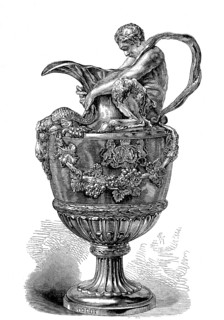 Chelsa vase, silver vase after a model by John Flaxman, 1807, England, Historic, digitally restored