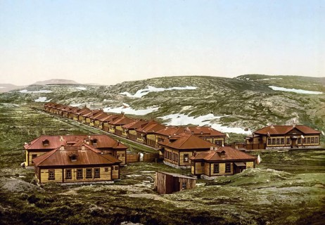 The New Village of Alexander III, Aleksandrovsk, Kola Peninsula, Russia, c. 1890, Historic,