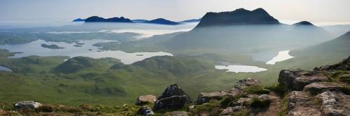 Suilven and Cul Mor, Sutherland, Highlands, Scotland, United Kingdom, Europe