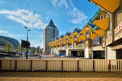 ROTTERDAM, NETHERLANDS, MAY 11, 2017: Cube houses, innovative cube-shaped houses designed by