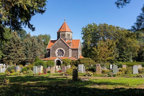 St. John's Chapel at the St. John's Cemetery in Freital-Deuben, Freital, Saxony, Germany, Europe