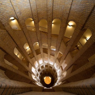 Interior photograph, view from top to bottom, bell tower, Franzoesischer Dom, Gendarmenmarkt,