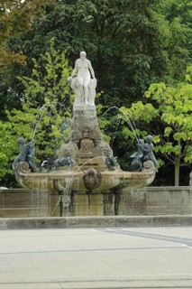 Fairytale fountain in Art Nouveau style, Willy Brandt Platz, city centre, Main, Frankfurt, Hesse,