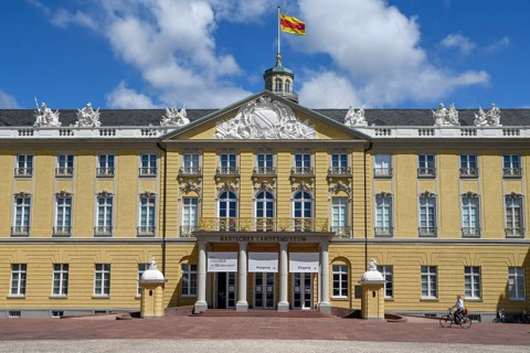 Baden State Museum in the Karlsruhe Castle, front view, Karlsruhe, Baden-Württemberg, Germany,