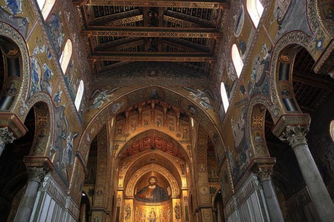 City of Monreale, in the Cathedral of Santa Maria Nuova, Unesco World Heritage Site, Sicily, Italy,