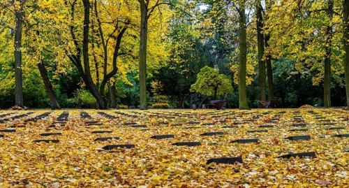 Autumn time, Volkspark Rehberge, war graves, memorial site, Berlin, Germany, Europe