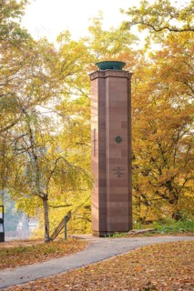 Bismarck monument in autumn, Calw, Black Forest, Germany, Europe