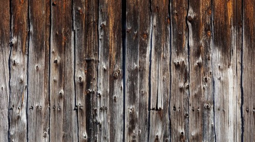 Old weathered wooden boards on a wooden wall, farmhouse, Upper Austria, Austria, Europe