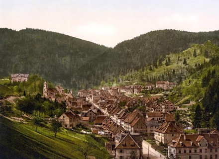 The town of Triberg, Black Forest, Baden-Württemberg, Historic, digitally enhanced reproduction of