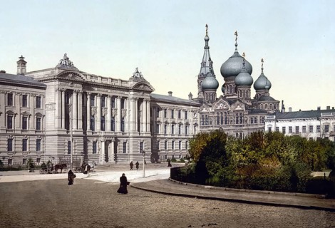 Palace of Justice and Pantelimon Church, Odessa, Russia, Ukraine, c. 1890, Historic, digitally