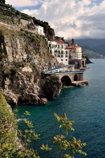 View of the small town Amalfi, Amalfi Coast, Costiera Amalfitana, Province of Salerno, Campania,