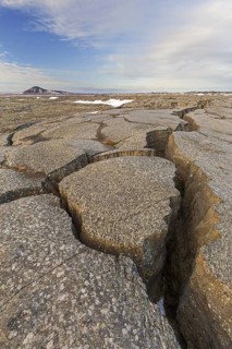 Grjotagia gaping fissure, Grjótagjá tectonic crack, Mid-Atlantic Ridge running through Iceland at
