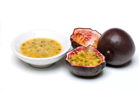 Passion fruit, pulp in shell (Passiflora) , passion fruit