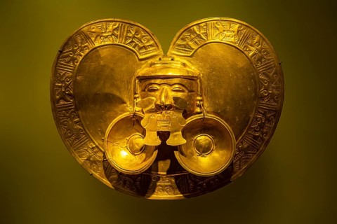 Artefacts in the gold museum, Bogota, Colombia, South America