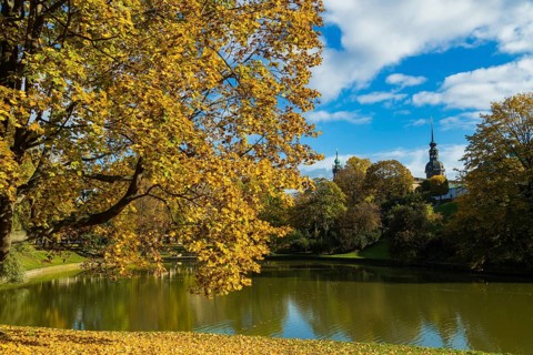 The world-famous Dresden Zwinger in autumn