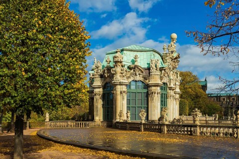 The world-famous Dresden Zwinger in autumn