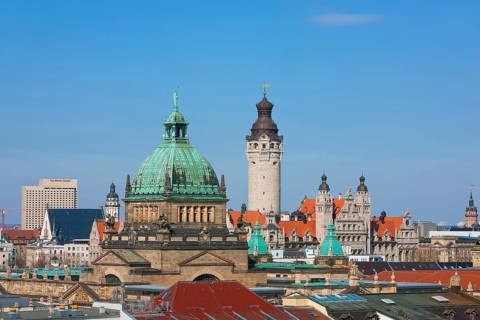 View of the Leipzig skyline