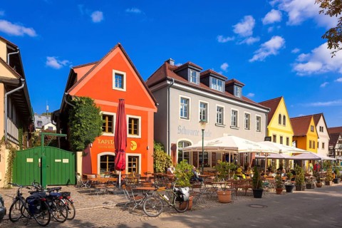 Altkötzschenbroda village green with numerous restaurants and quaint pubs
