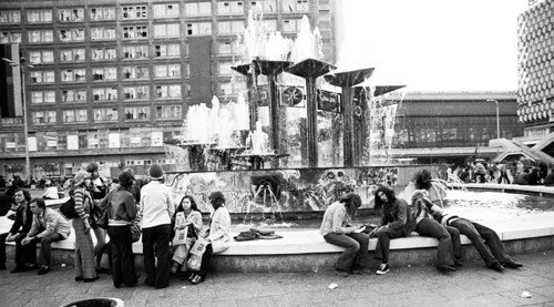 The centre of the capital of the GDR, East Berlin, 30.4.1975, Am Alexanderplatz, DEU, Germany,