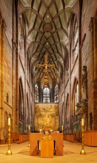 Altar and choir, Freiburg Cathedral of Our Lady, Gothic style, Freiburg im Breisgau,