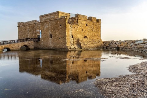 The medieval fort at the port of Paphos, Cyprus, Europe
