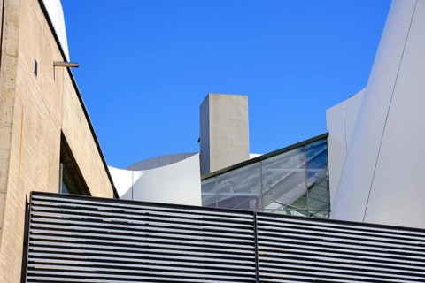 Roof section of the Ozeaneum of the German Oceanographic Museum, Hanseatic City of Stralsund,
