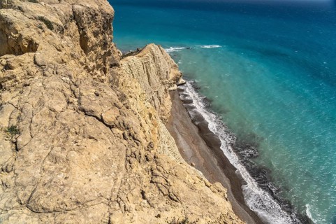 Beach on the cliffs of Cape Aspro near Pissouri, Cyprus, Europe