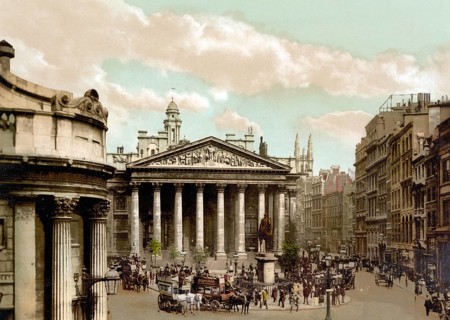 Royal Exchange, Stock Exchange, London, ca 1895, England, Historical, digitally restored