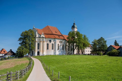 Pilgrimage church, Wieskirche, Steingaden, Romantic Road, Pfaffenwinkel, Upper Bavaria, Bavaria,