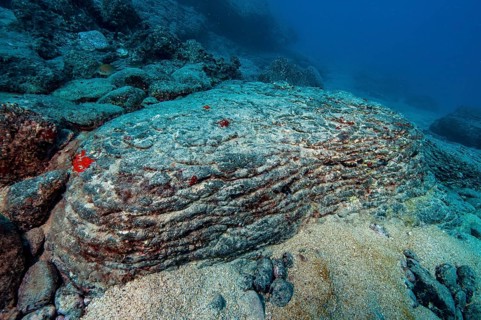 Lava rock cooled under water after volcanic eruption on the seabed, Eastern Atlantic, Canary