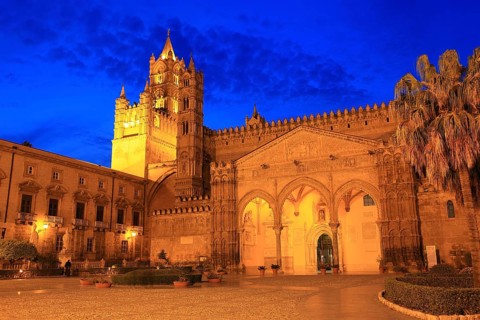 In the old town of Palermo, the Cathedral Maria Santissima Assunta, Roman Catholic Church, Unesco