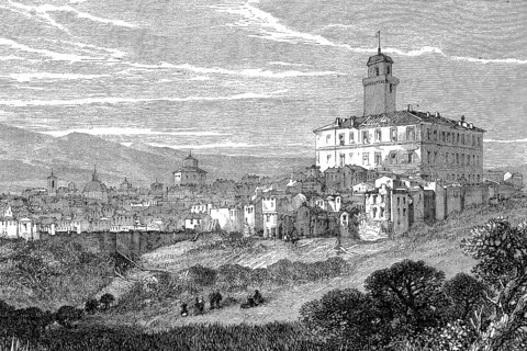 Monte Rotondo in the Papal States, 1869, Rome, Italy, Historic, digitally restored reproduction of