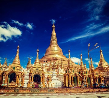 Vintage retro effect filtered hipster style image of Myanmer famous sacred place and tourist