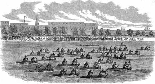 Great Regatta of Madras, Canoes, 1869, India, Historic, digitally restored reproduction of a 19th
