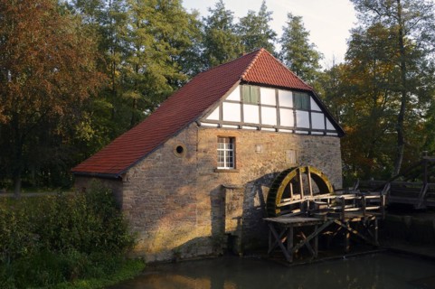 Oil mill at Brake Castle, Lemgo, North Rhine-Westphalia, Germany, Europe
