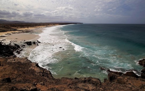 Rugged Atlantic Ocean coast at El Cotillo, Fuerteventura, Canary Islands, Spain, Europe