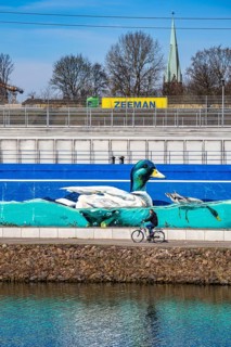 Stormwater overflow basin on Osterfelder Straße in Oberhausen, on the Rhine-Herne Canal and the