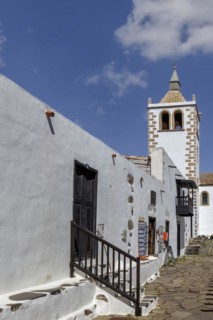 Church tower of the historic church Iglesia de Santa Maria, Betancuria, Fuerteventura, Canary